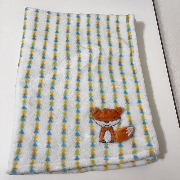 Le Bebe Favorite Fox Triangles Baby Blanket Security Blanket Lovey Lovie Blankie - Picture 1 of 14